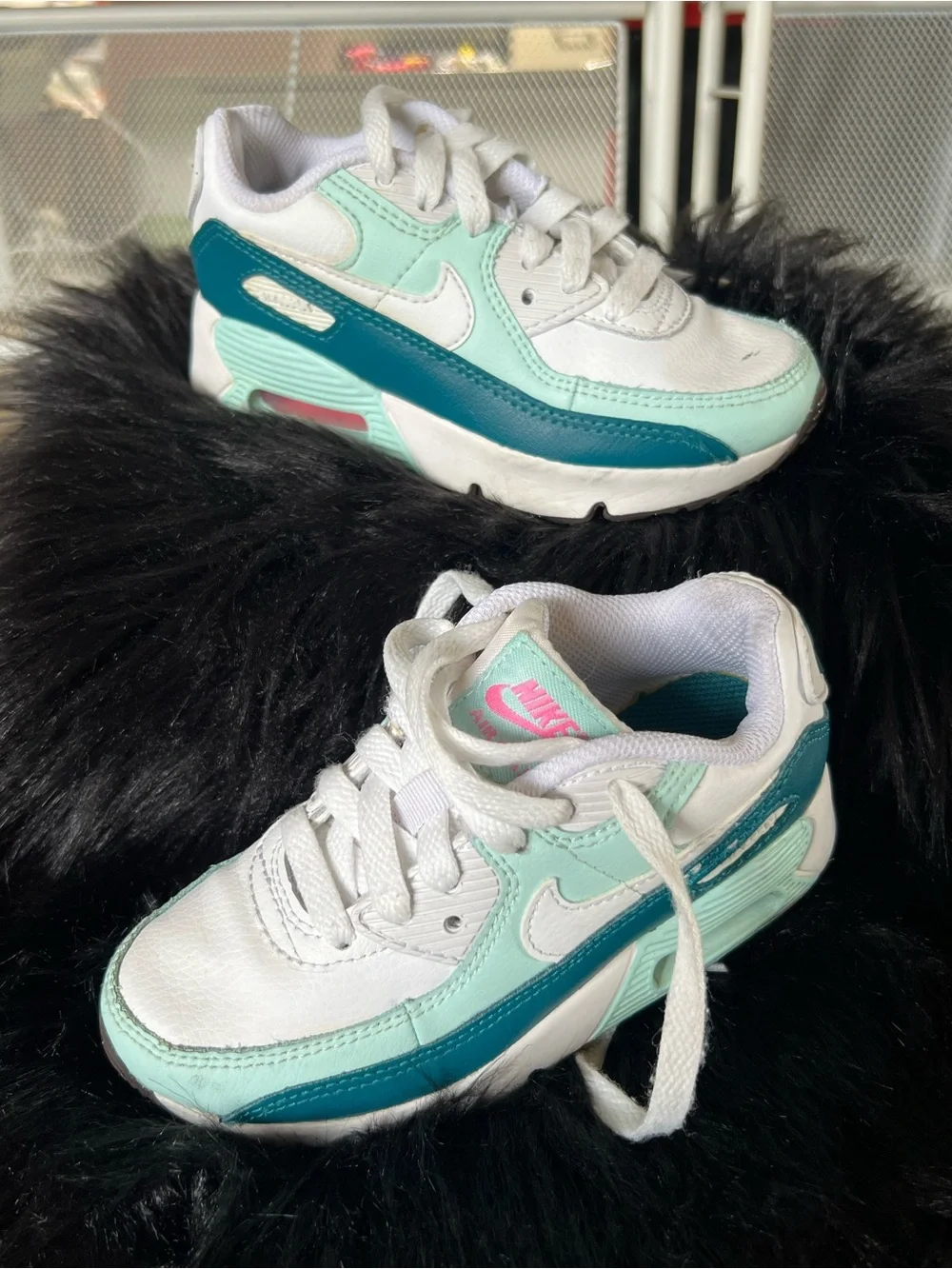 Nike Kids White Mint and Teal Sneakers